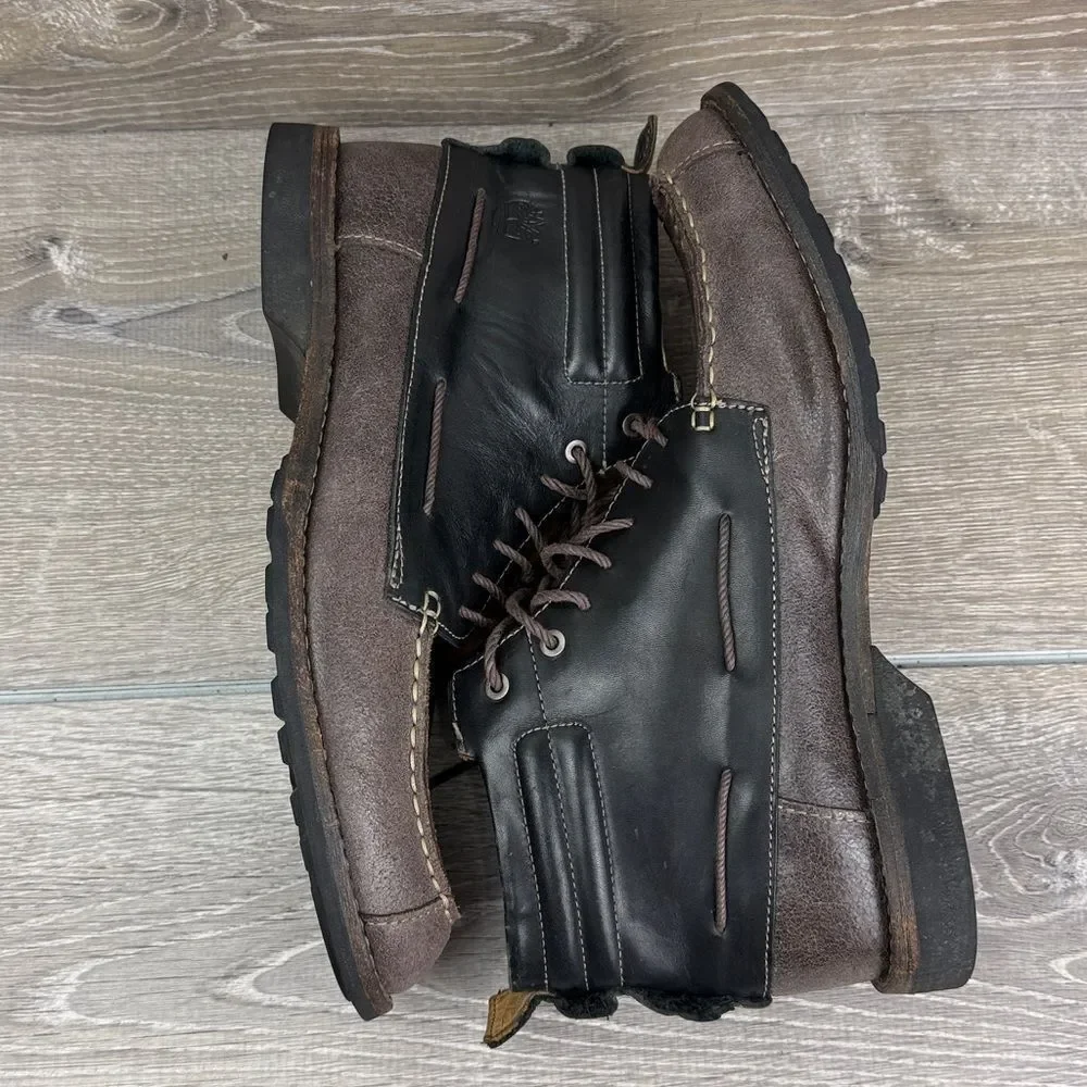 Timberland Earthkeepers 73173 Men's Sz 8.5M Black Brown Leather Mid Chukka Boots